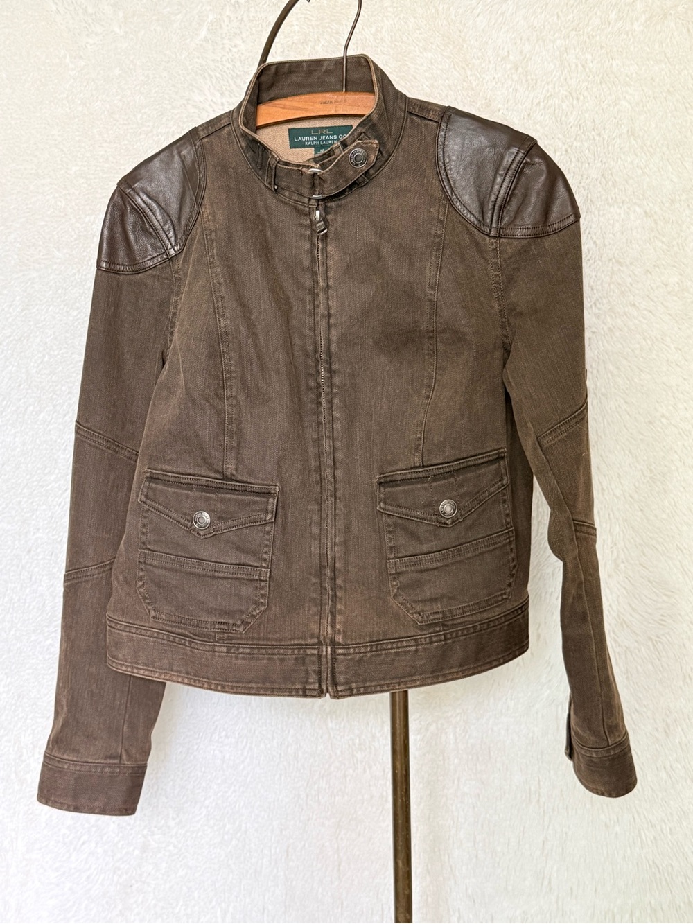 Lauren Ralph Lauren Dark Brown Moto-Style Jacket